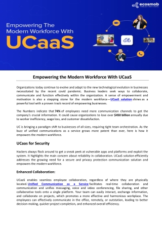 Empowering the Modern Workforce With UCaaS