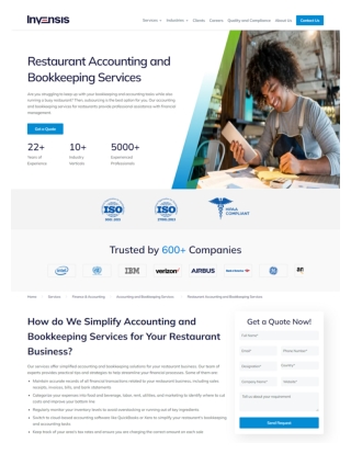 Restaurant Accounting and Bookkeeping Services
