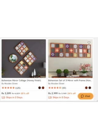 Wall Mirror - Upto 70% OFF on Decorative Wall Mirror Frames Online - Wooden street