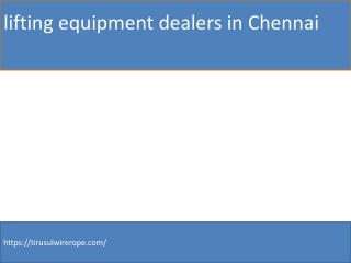 lifting equipment dealers in Chennai