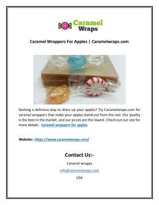 Caramel Wrappers For Apples | Caramelwraps.com