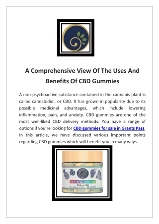 Shop CBD Gummies In Grants Pass From Grateful Beginnings