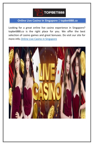 Online Live Casino in Singapore
