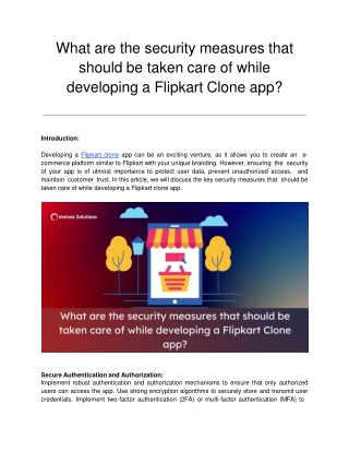 What are the security measures that should be taken care of while developing a Flipkart Clone app_ (1)