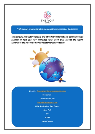 Professional International Communication Services For Businesses