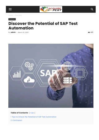 Discover the Potential of SAP Test Automation