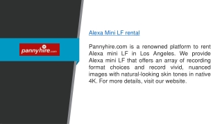 Alexa Mini LF Rental  Pannyhire.com