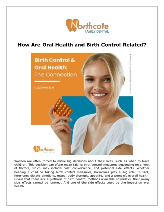 How Are Oral Health and Birth Control Related