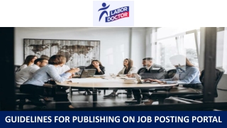 Guidelines for Publishing on Job Posting Portal