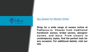 Buy Sarees For Women Online Fadfocus.in