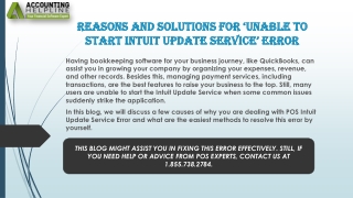 An easy guide to troubleshoot Unable to Start Intuit Update Service Issue