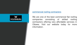 Commercial Roofing Contractors Wolfenburg.ca