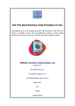 Get The Best Business Voip Providers In Usa