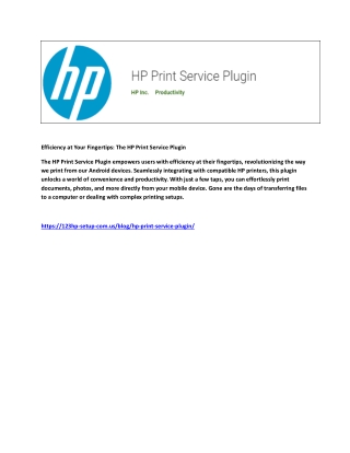 The HP Print Service Plugin