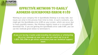 Easy method to fix QuickBooks Error 6189