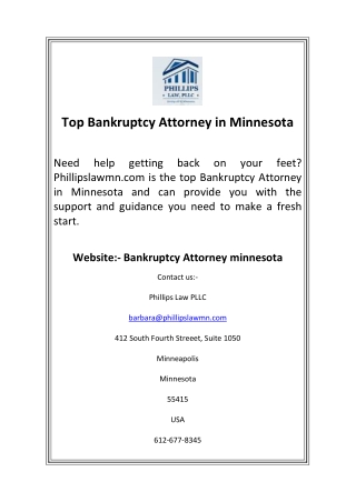 Top Bankruptcy Attorney in Minnesota