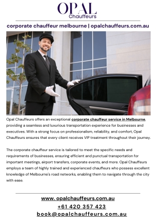 corporate chauffeur melbourne