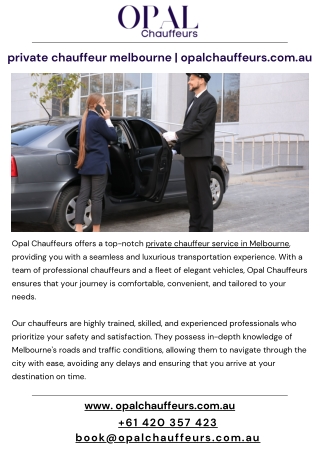 private chauffeur melbourne