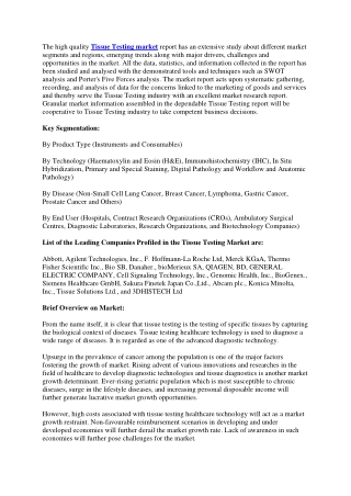 Tissue Testing Market