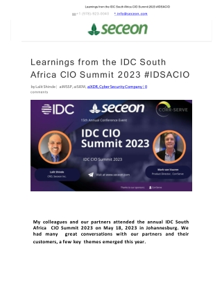 Learnings from the IDC South Africa CIO Summit 2023 #IDSACIO (1)