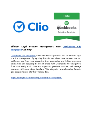 Efficient Legal Practice Management_ How QuickBooks Clio Integration Can Help