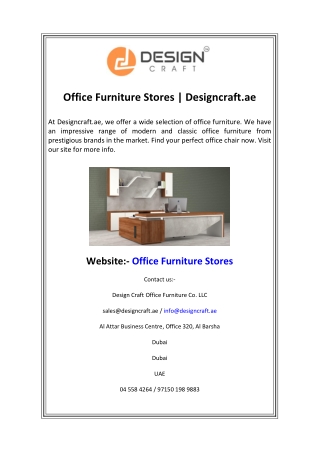 Office Furniture Stores  Designcraft.ae