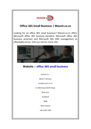 Office 365 Small Busines  Maceit.co.nz