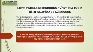 An easy guide to troubleshoot QuickBooks Event id 4 Error