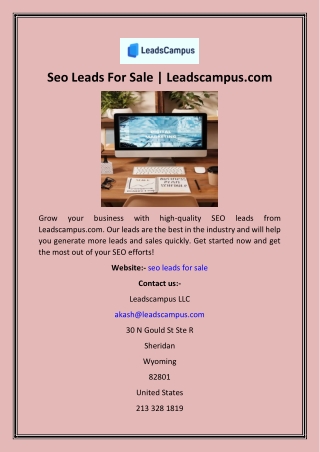 Seo Leads For Sale  Leadscampus