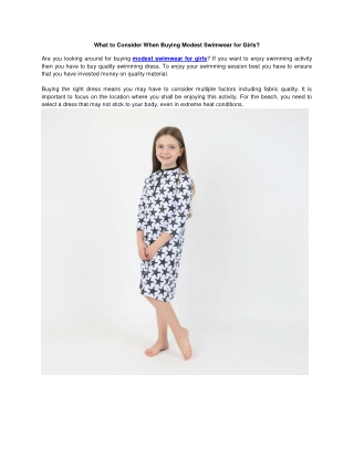What to Consider When Buying Modest Swimwear for Girls