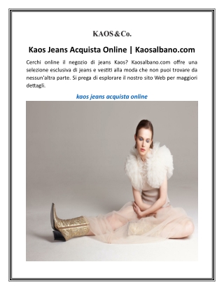 Kaos Jeans Acquista Online  Kaosalbano.com