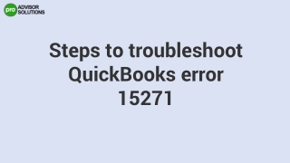 A must follow guide to quickly resolve QuickBooks Error 15271