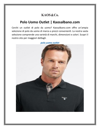 Polo Uomo Outlet  Kaosalbano.com