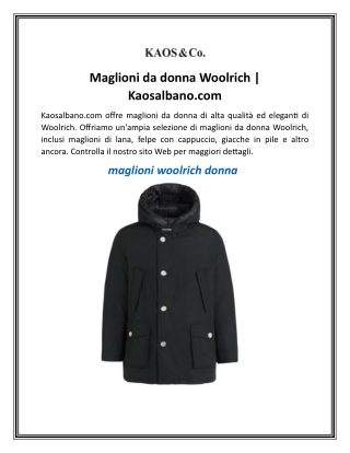 Maglioni da donna Woolrich  Kaosalbano.com