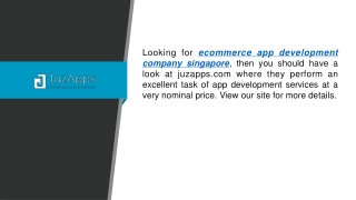 Ecommerce App Development Company Singapore   Juzapps.com