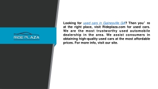 Used Cars in Gainesville Ga Rideplaza.com