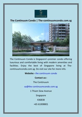 The Continuum Condo  The-continuumcondo.com.sg