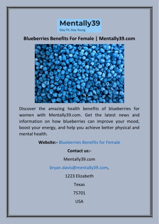 Blueberries Benefits For Female  Mentally39