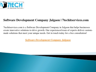 Software Development Company Jalgaon  7techitservices.com