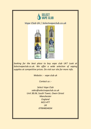 Vape Club Uk Selectvapeclub.co.uk