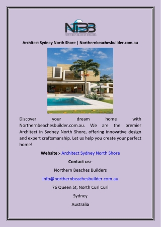 Architect Sydney North Shore  Northernbeachesbuilder.com