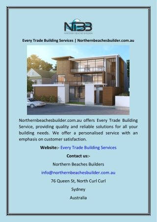 Every Trade Building Services  Northernbeachesbuilder.com