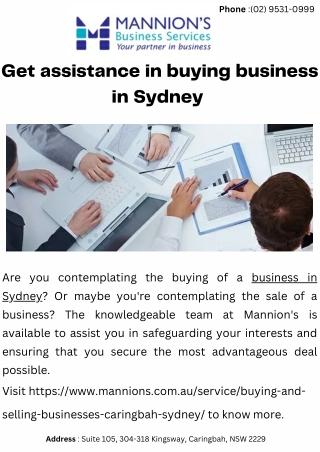 Get assistance in buying business in Sydney