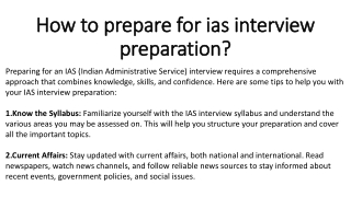 How to prepare for ias interview preparation