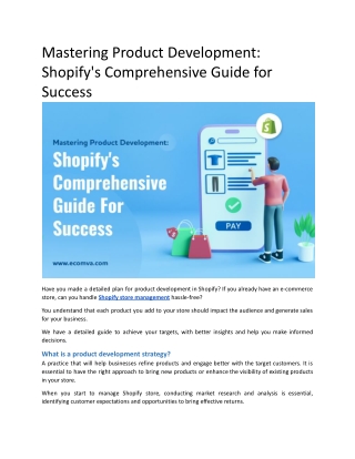 Mastering Product Development A Comprehensive Guide by Shopify for Success