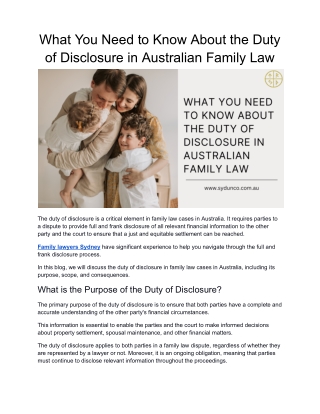 What You Need to Know About the Duty of Disclosure in Australian Family Law