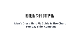 Men's Dress Shirt Fit Guide & Size Chart – Bombay Shirt Company