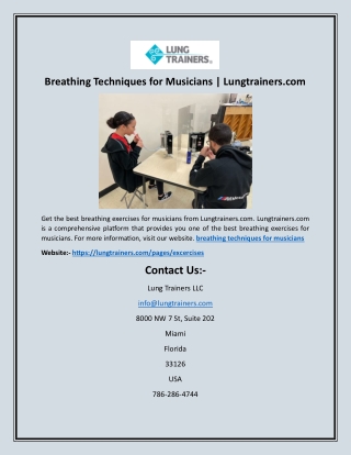 Breathing Techniques for Musicians | Lungtrainers.com