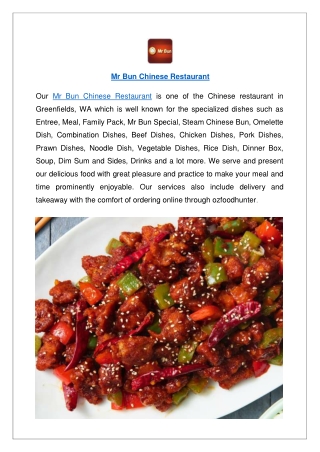 Up to 10% off Order Now - Mr Bun Chinese Restaurant