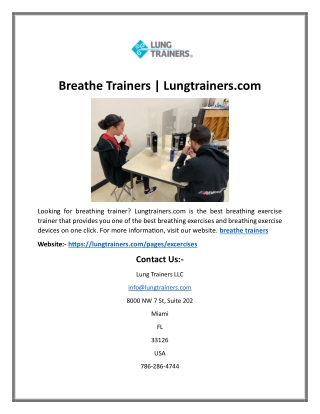 Breathe Trainers | Lungtrainers.com